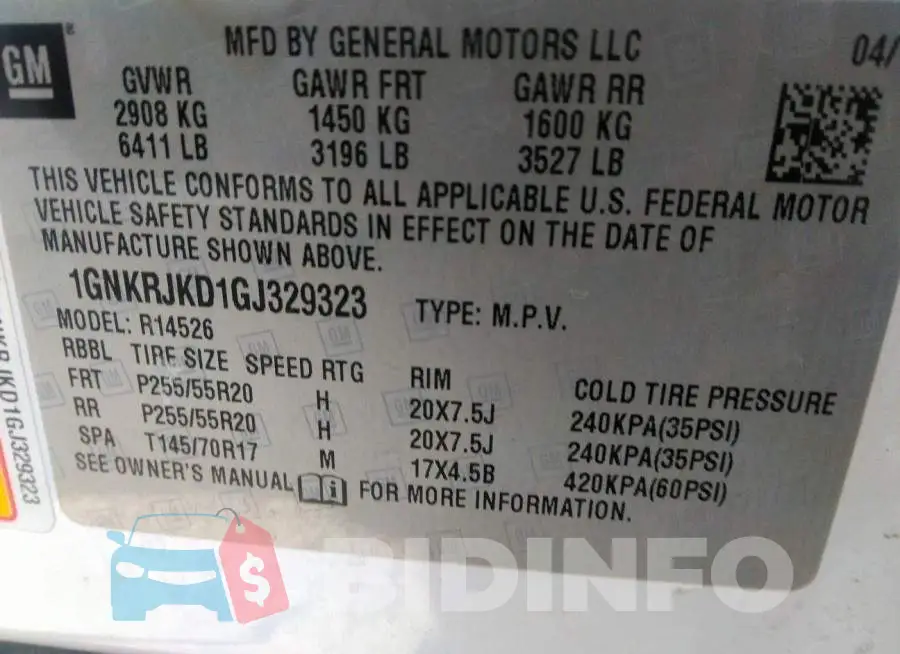 1GNKRJKD1GJ329323 Photo# 9