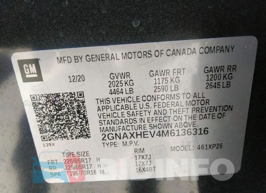 2GNAXHEV4M6136316 Photo# 9