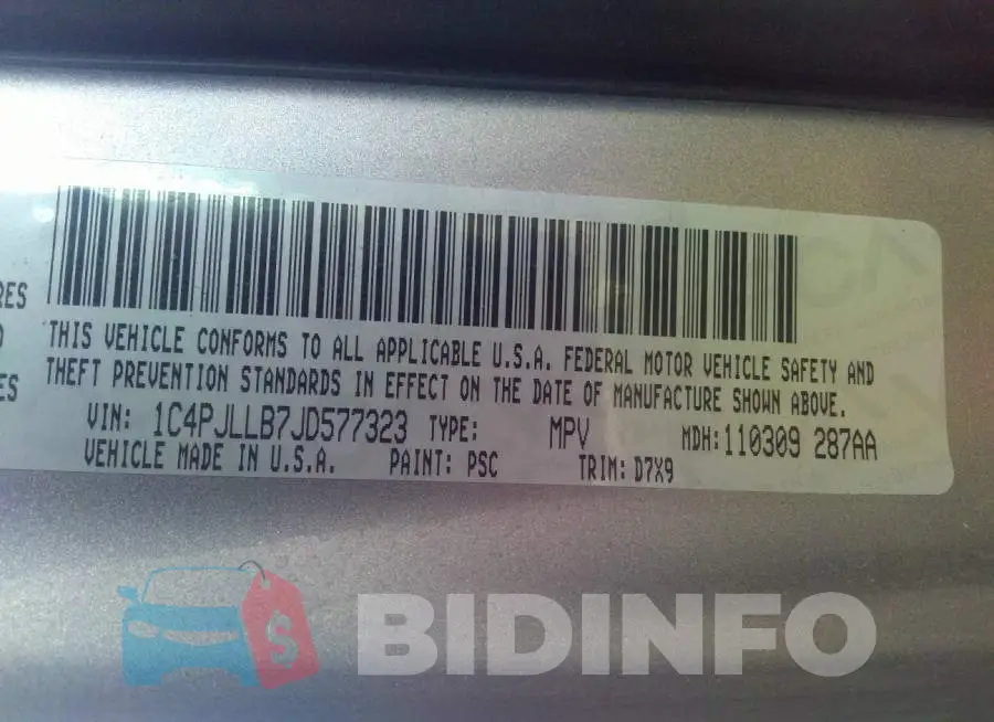 1C4PJLLB7JD577323 Photo# 9