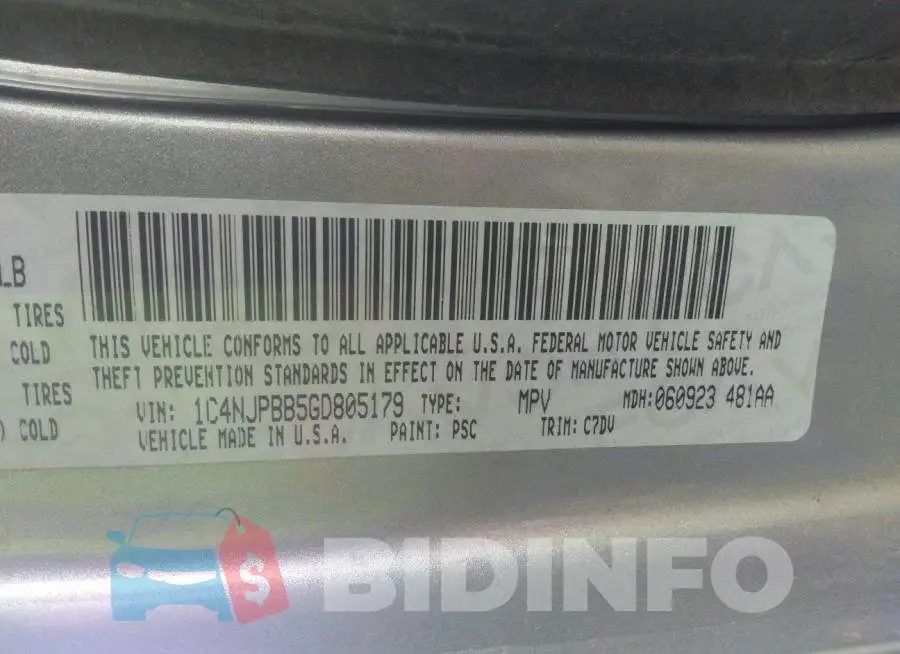 1C4NJPBB5GD805179 Photo# 9
