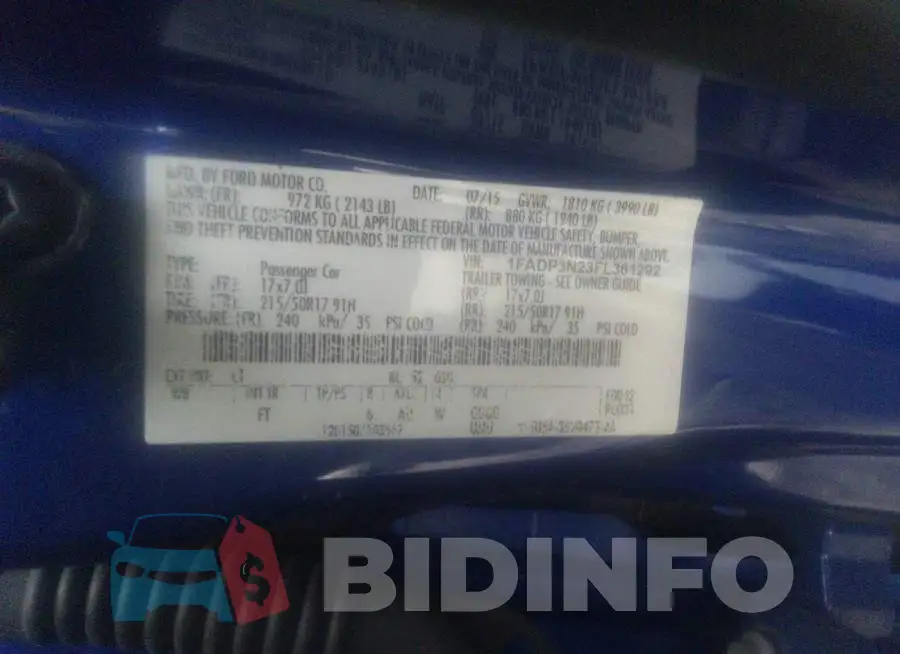 1FADP3N23FL361292 Photo# 9
