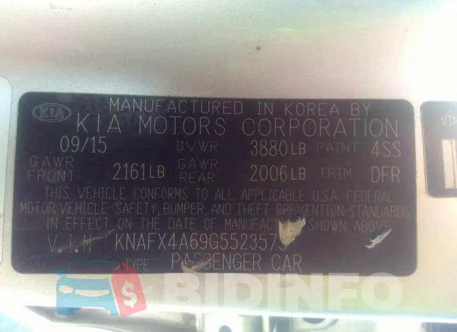 KNAFX4A69G5523575 Photo# 9