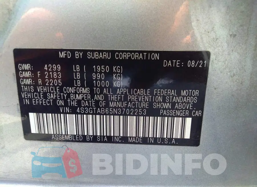 4S3GTAB65N3702253 Photo# 9
