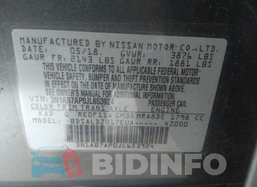 3N1AB7AP0JL653924 Photo# 9