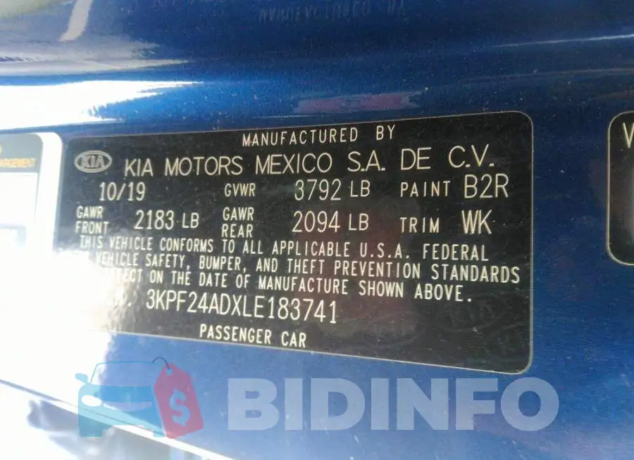 3KPF24ADXLE183741 Photo# 9