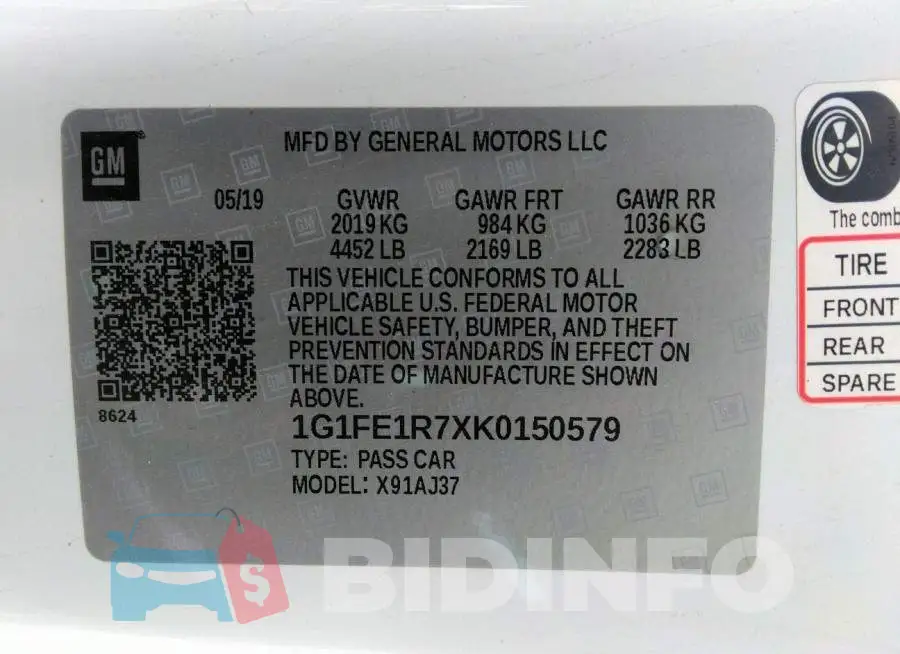 1G1FE1R7XK0150579 Photo# 9