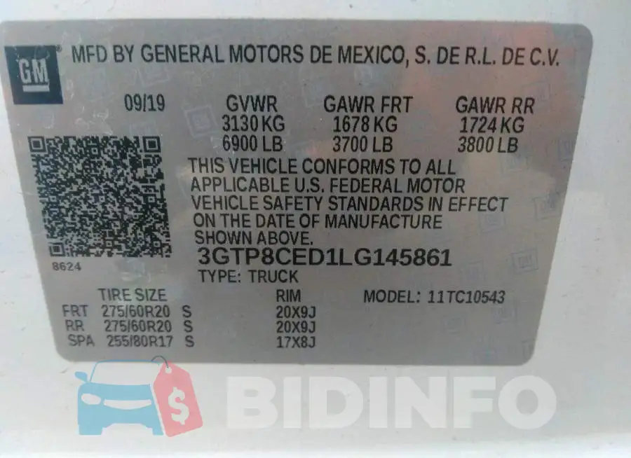 3GTP8CED1LG145861 Photo# 9