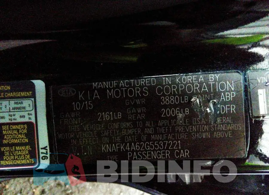 KNAFK4A62G5537221 Photo# 9