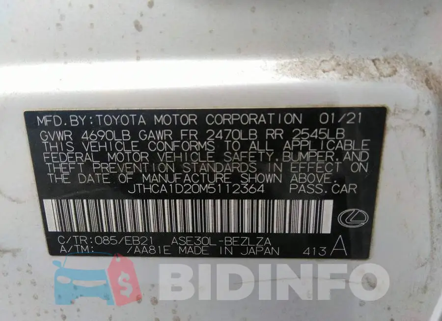 JTHCA1D20M5112364 Photo# 9