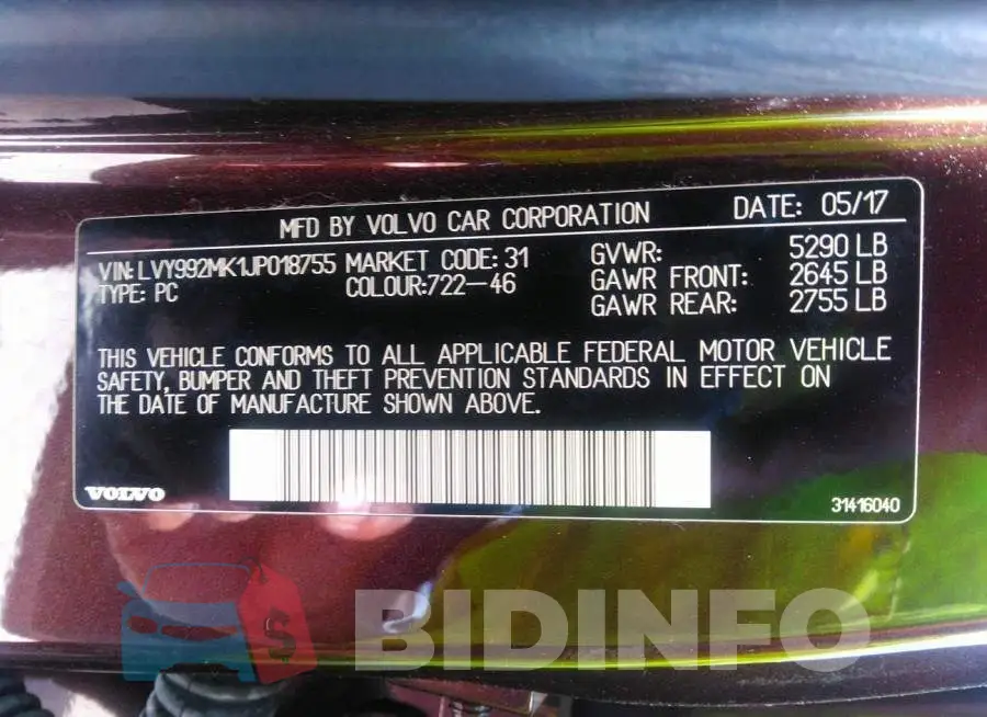 LVY992MK1JP018755 Photo# 9