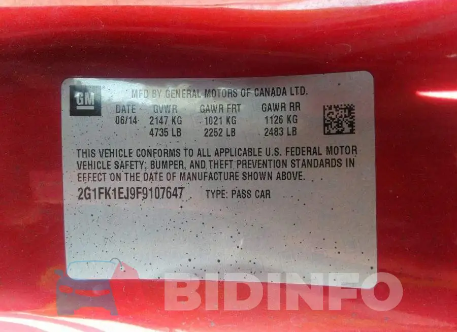 2G1FK1EJ9F9107647 Photo# 9