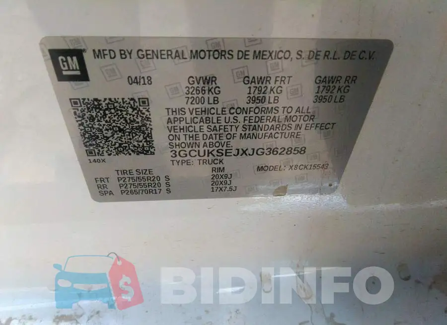 3GCUKSEJXJG362858 Photo# 9