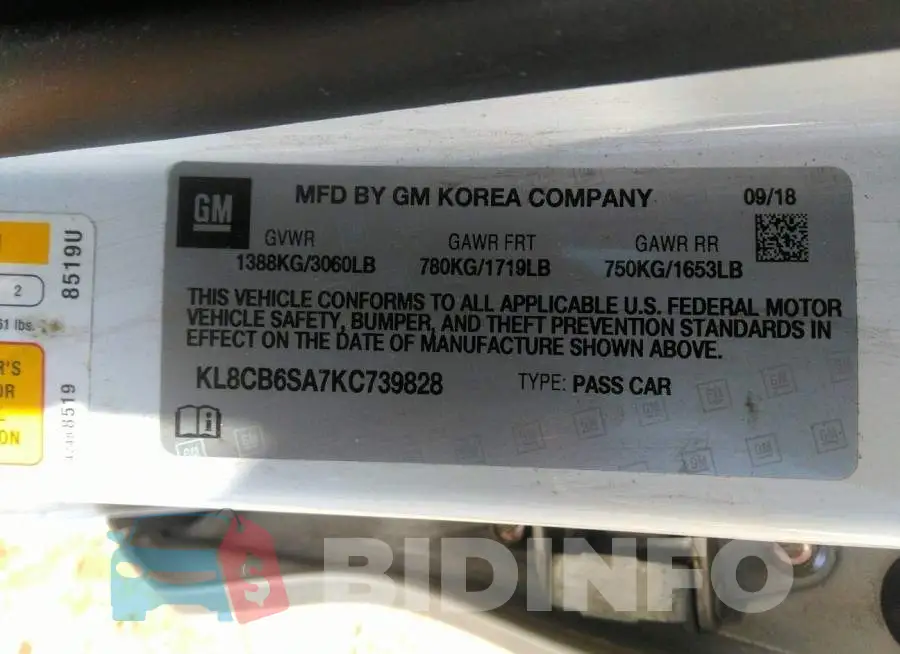 KL8CB6SA7KC739828 Photo# 9