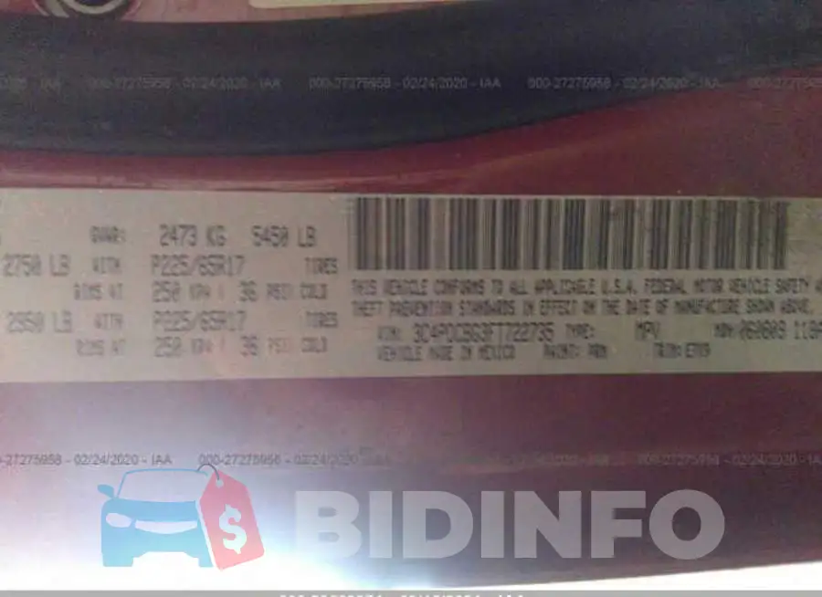 3C4PDCBG3FT722735 Photo# 9