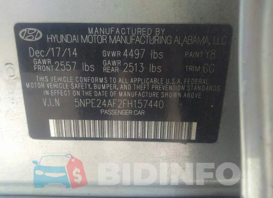5NPE24AF2FH157440 Photo# 9