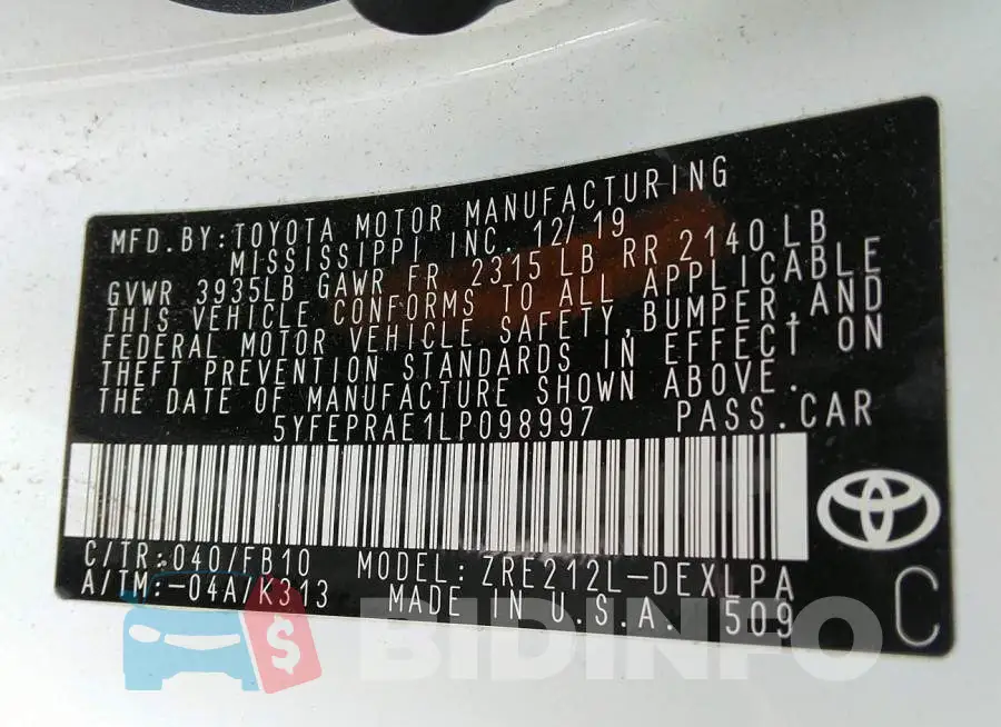 5YFEPRAE1LP098997 Photo# 9