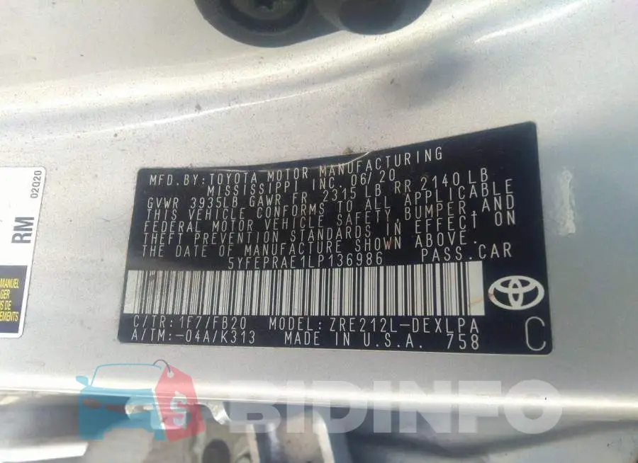 5YFEPRAE1LP136986 Photo# 9