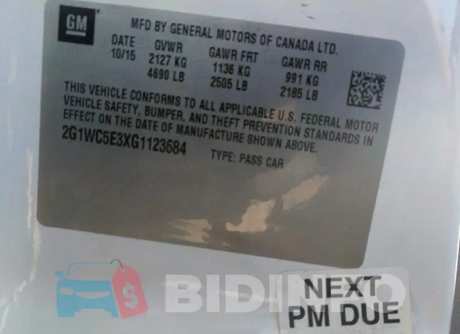 2G1WC5E3XG1123684 Photo# 9
