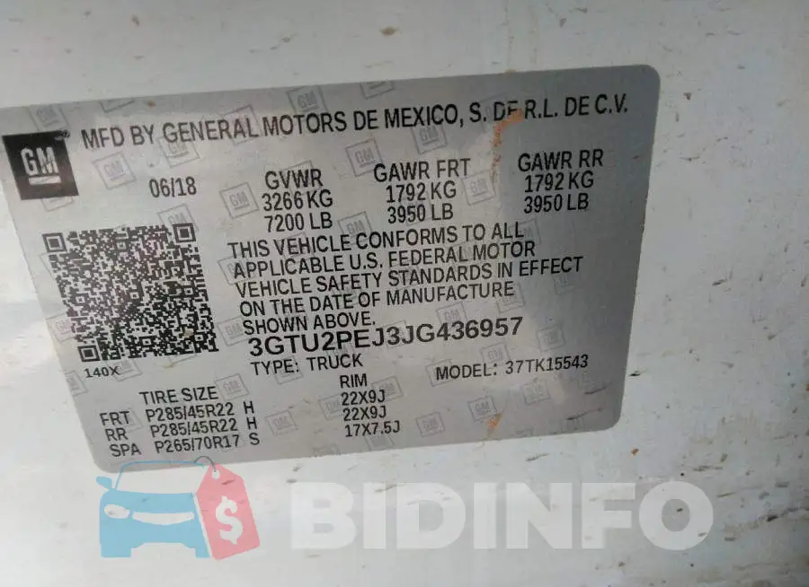 3GTU2PEJ3JG436957 Photo# 9
