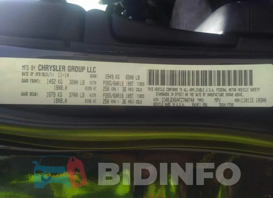 1C4RJEAG4FC700740 Photo# 9