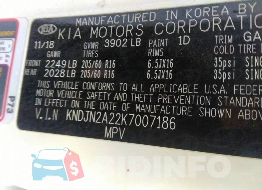 KNDJN2A22K7007186 Photo# 9