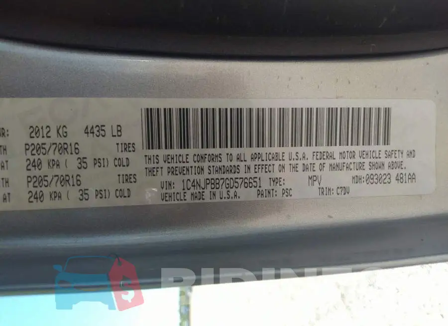 1C4NJPBB7GD576651 Photo# 9