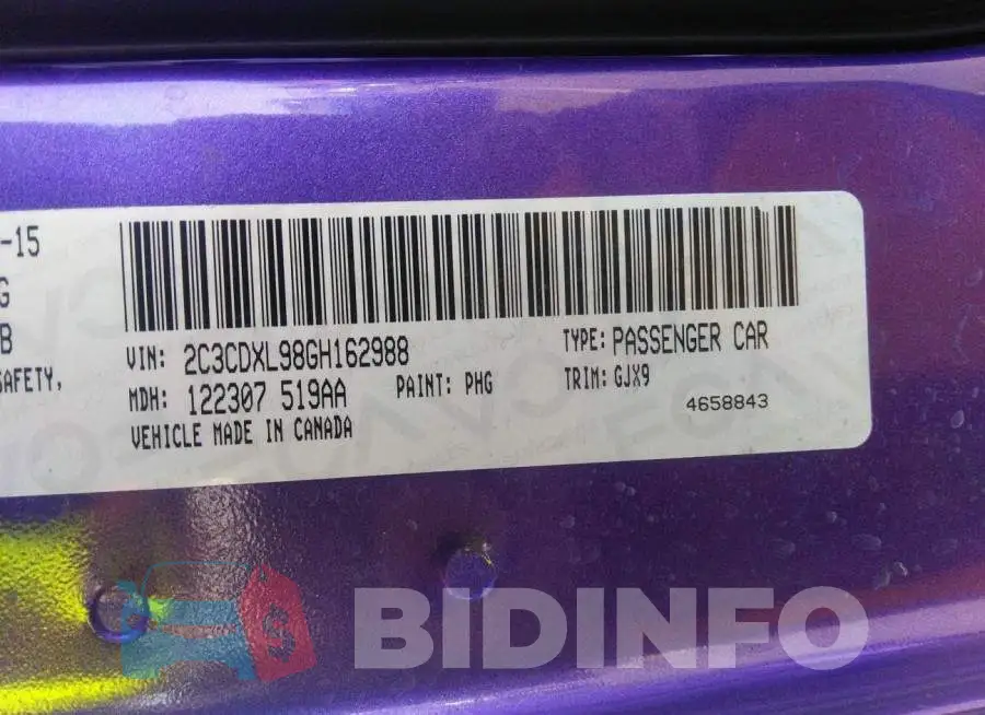 2C3CDXL98GH162988 Photo# 9