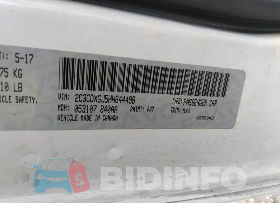 2C3CDXGJ5HH644498 Photo# 9