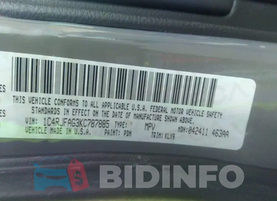 1C4RJFAG3KC787885 Photo# 9