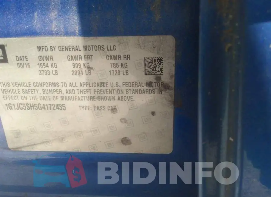 1G1JC5SH5G4172435 Photo# 9