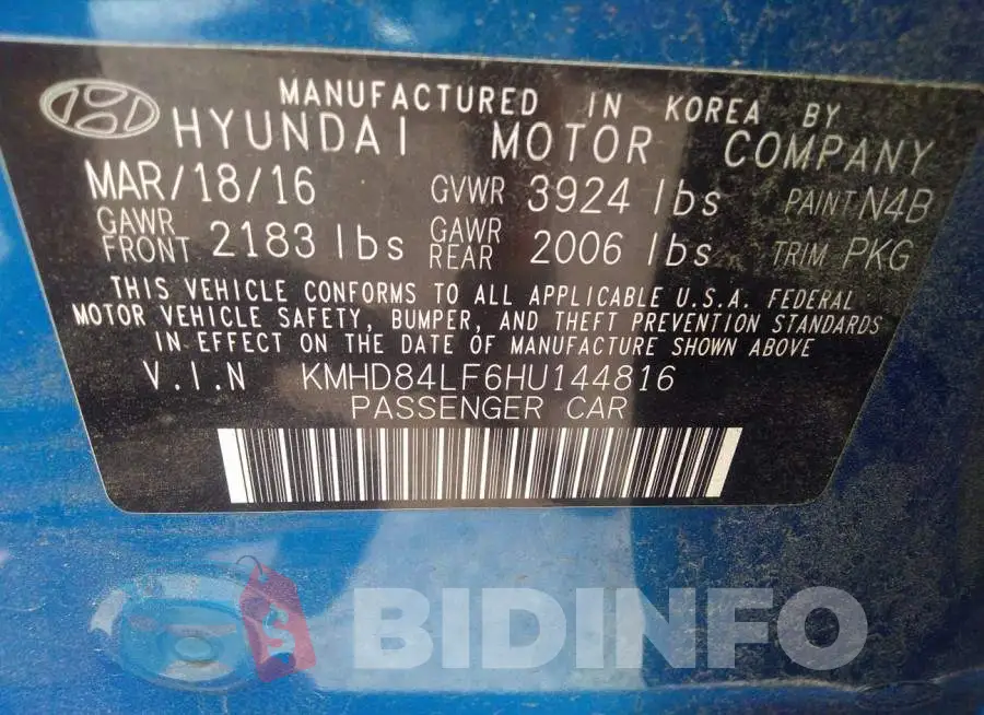 KMHD84LF6HU144816 Photo# 9