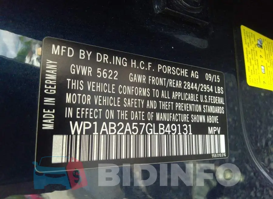 WP1AB2A57GLB49131 Photo# 9