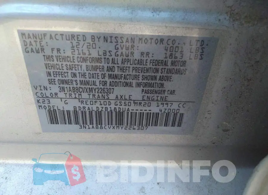 3N1AB8CVXMY226307 Photo# 9