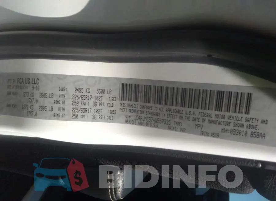 1C4PJMCB7HW557335 Photo# 9