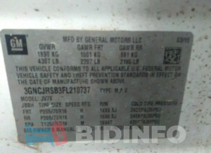 3GNCJRSB3FL210737 Photo# 9
