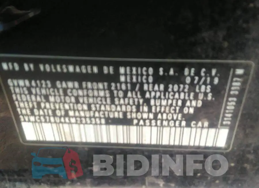3VWC57BU4KM235358 Photo# 9