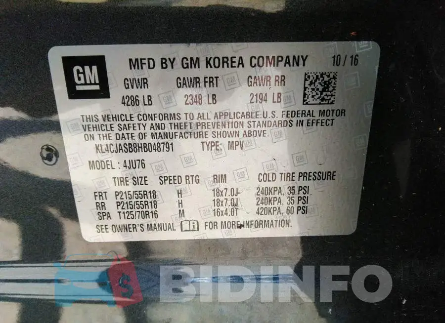 KL4CJASB8HB048791 Photo# 9