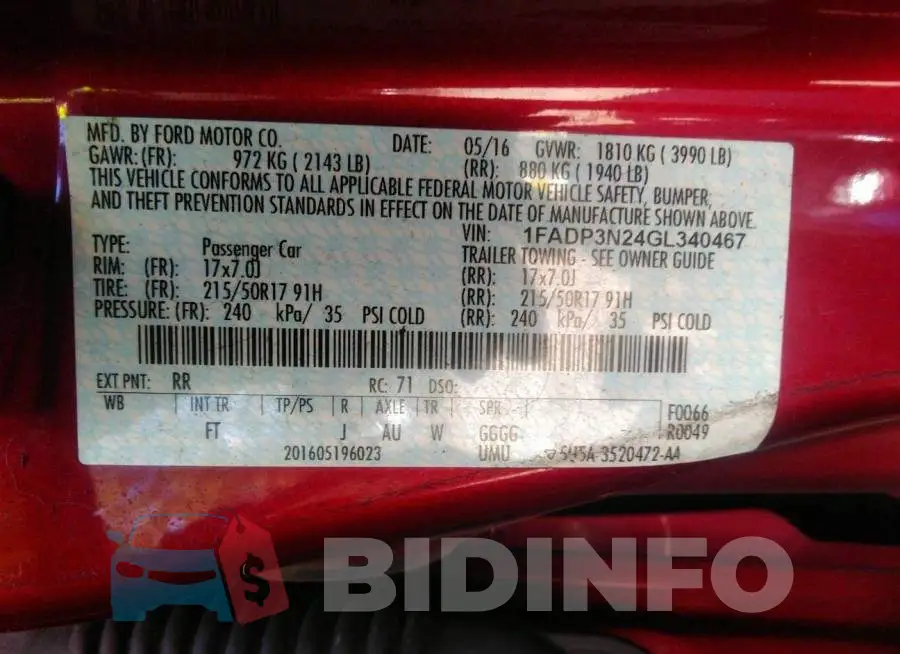 1FADP3N24GL340467 Photo# 9