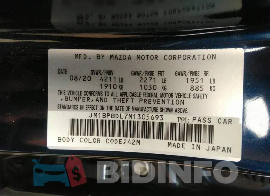 JM1BPBDL7M1305693 Photo# 9