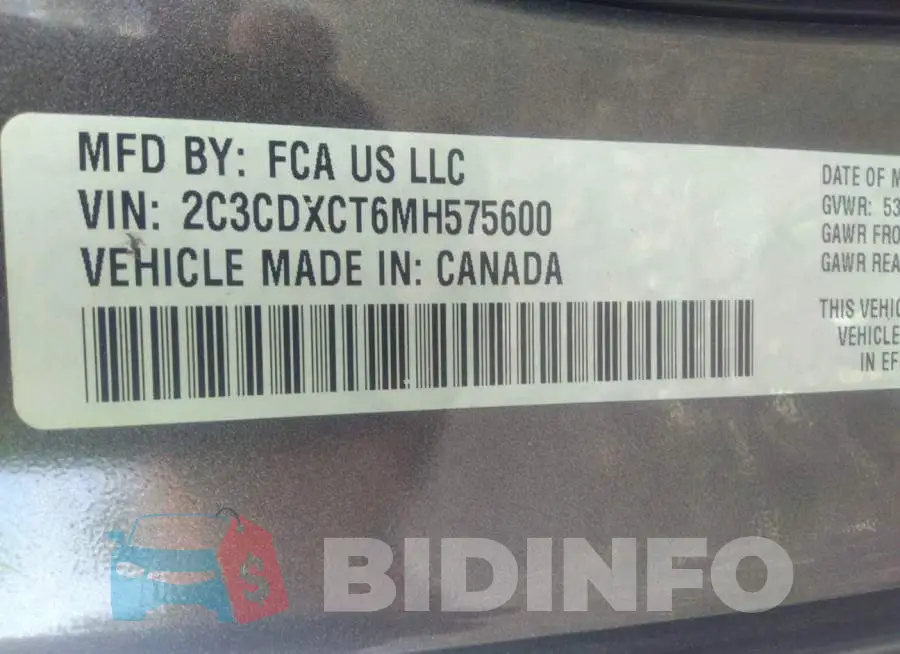 2C3CDXCT6MH575600 Photo# 9