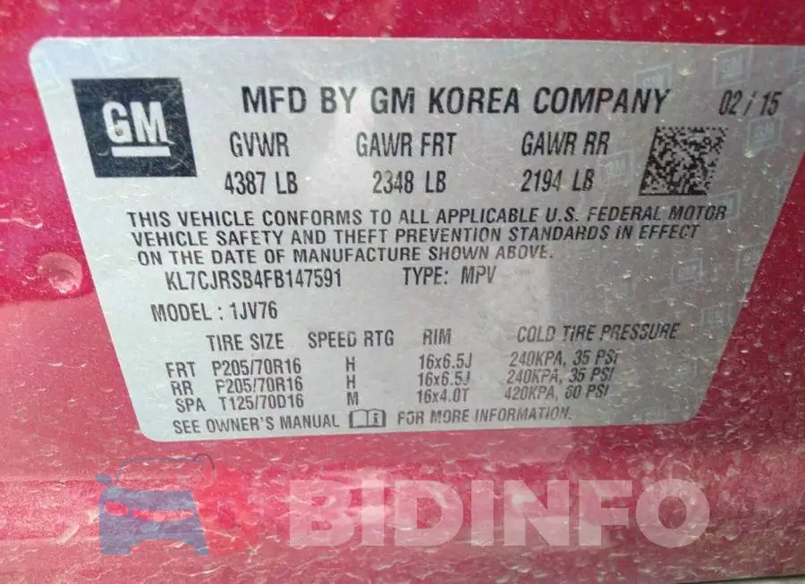 KL7CJRSB4FB147591 Photo# 9
