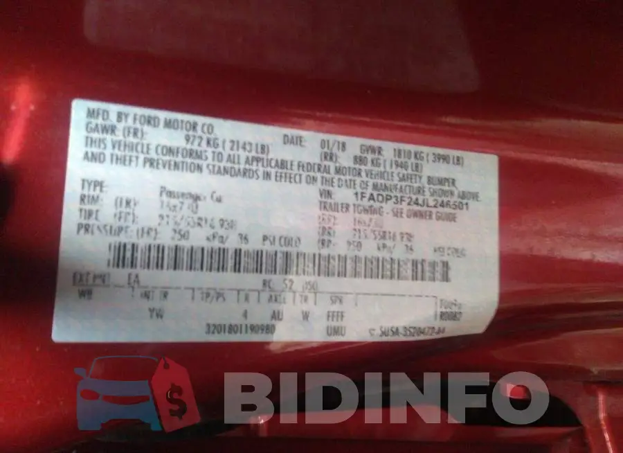1FADP3F24JL246501 Photo# 9