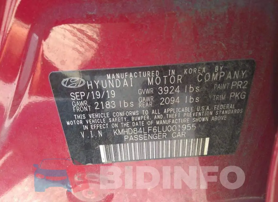KMHD84LF6LU001955 Photo# 9