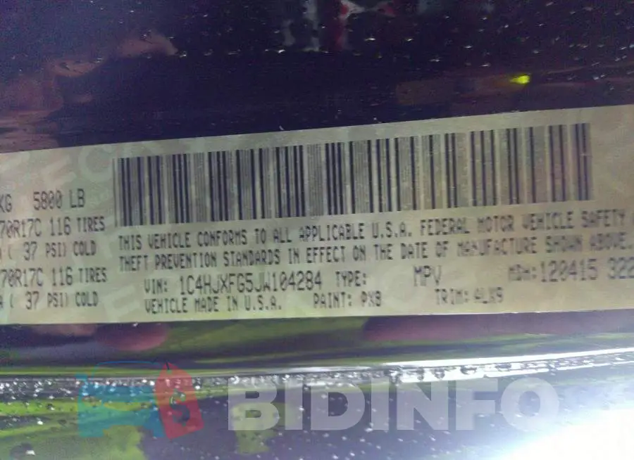 1C4HJXFG5JW104284 Photo# 9