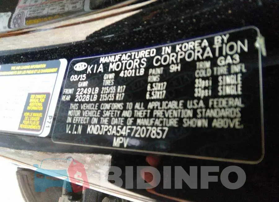 KNDJP3A54F7207857 Photo# 9