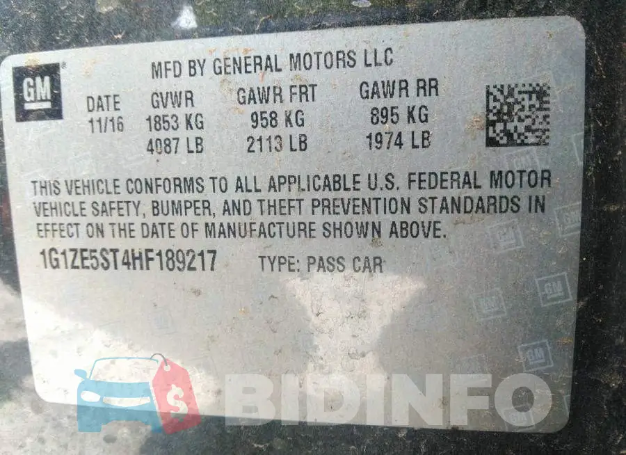 1G1ZE5ST4HF189217 Photo# 9