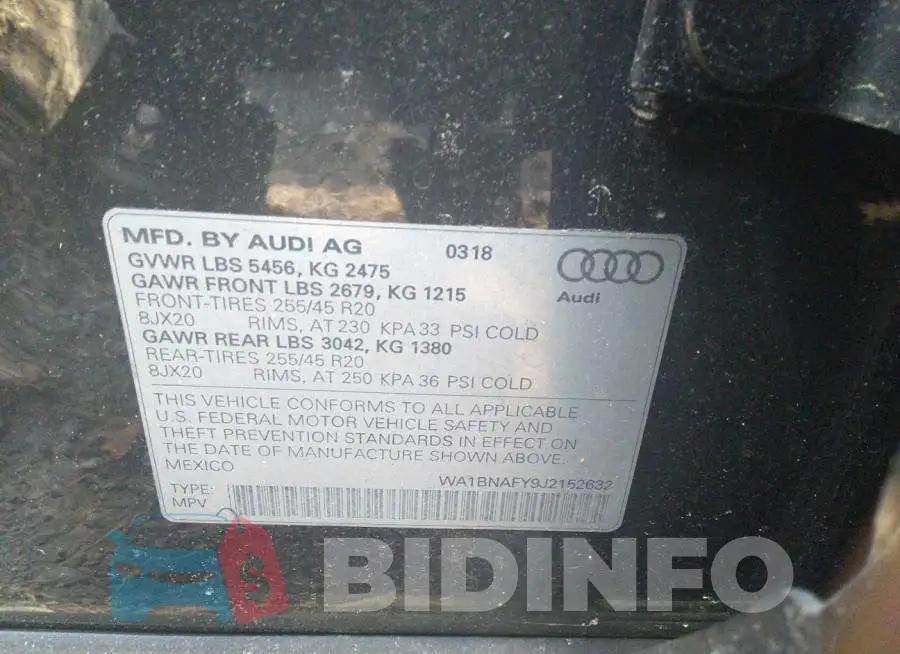 WA1BNAFY9J2152632 Photo# 9