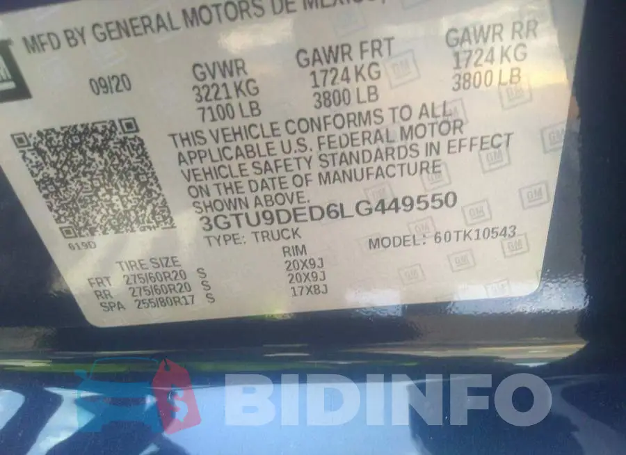 3GTU9DED6LG449550 Photo# 9
