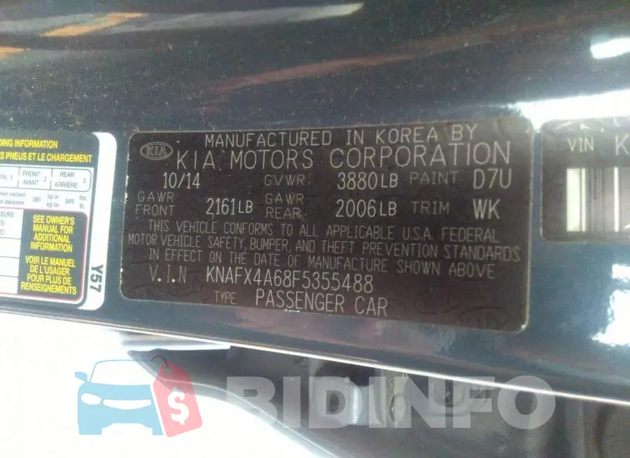 KNAFX4A68F5355488 Photo# 9