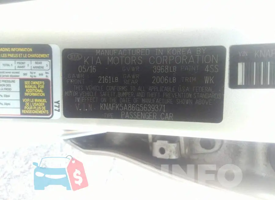 KNAFK5A86G5639371 Photo# 9